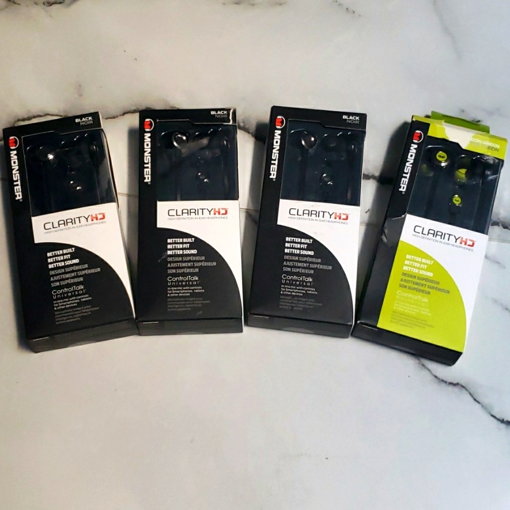 4 pcs Monster clarity HD in ear headphones